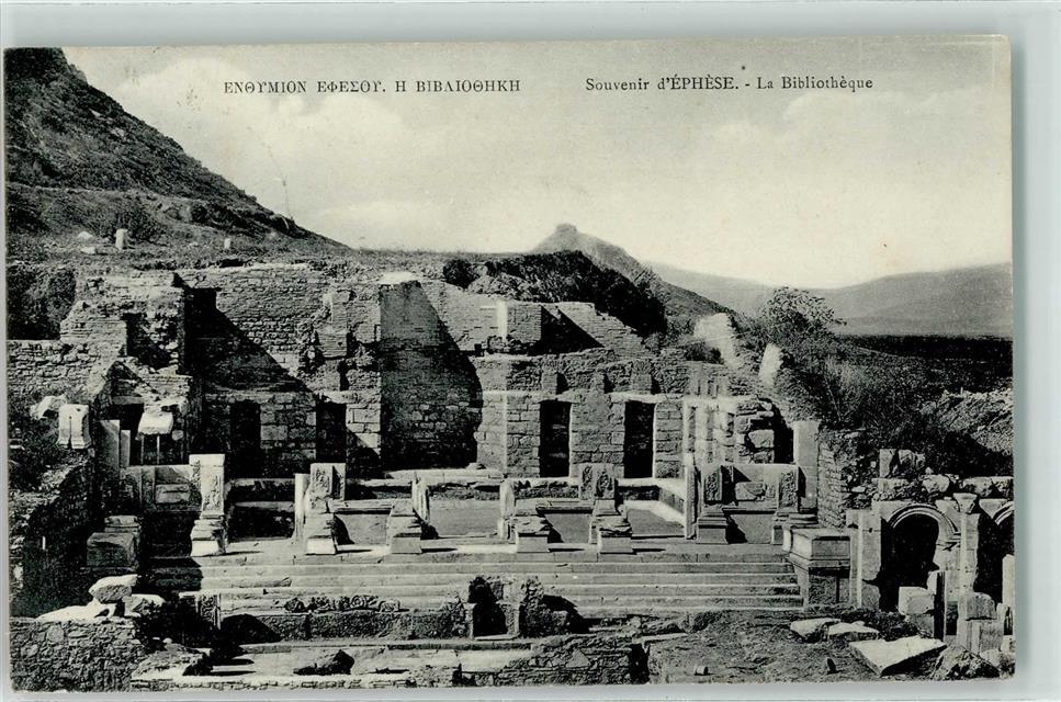 39289205 - Archaeology Souvenir Ephesian Library 1910