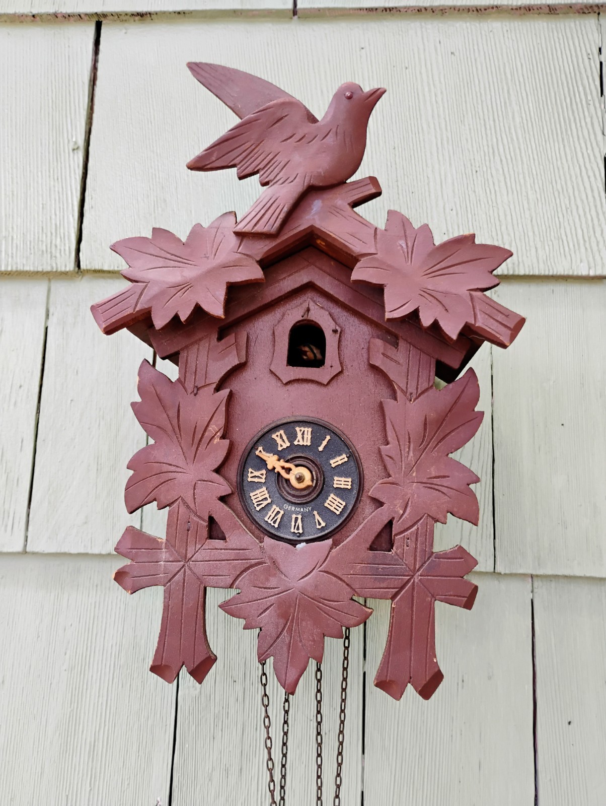 Vintage Small Black Forest Cuckoo Clock Germany Parts or Repair