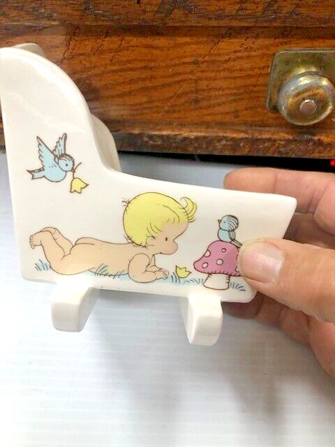 1976 Baby Cradle Flower Planter Vintage Wolfpit Enterprises Inc Joan W Anglund