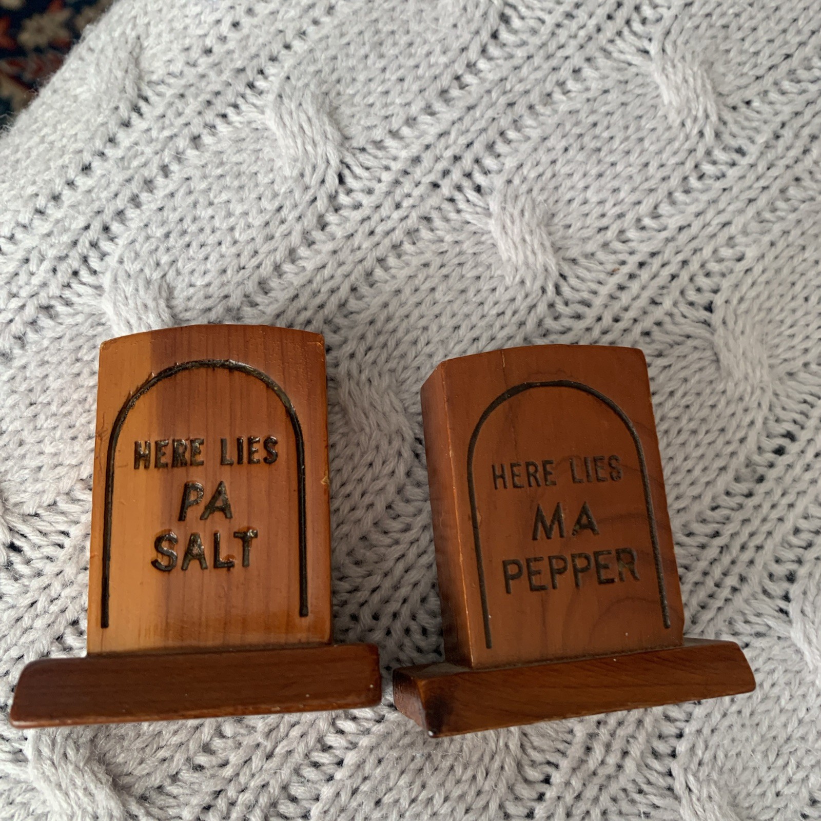 Vintage Wooden Tombstone Here Lies Salt and Here Lies Pepper Shakers Cincinnati Vintage Wooden Tombstone Here Lies Salt and Here Lies Pepper Shakers Cincinnati