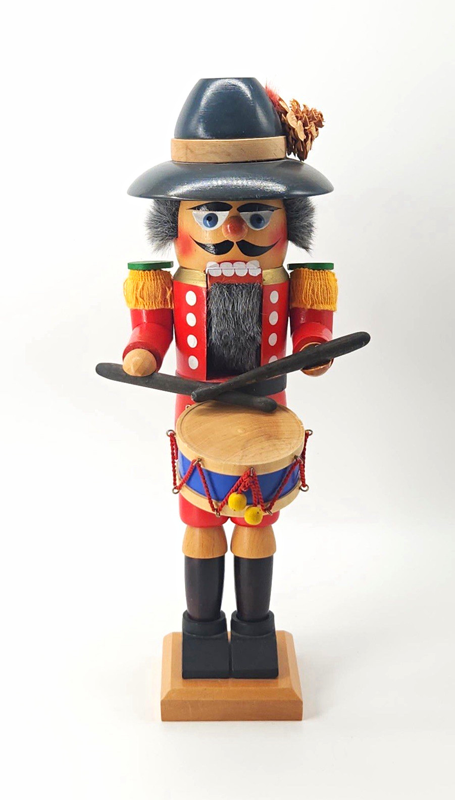 Vintage Steinbach Volkskunst 15” Drummer Soldier Nutcracker Germany Christmas