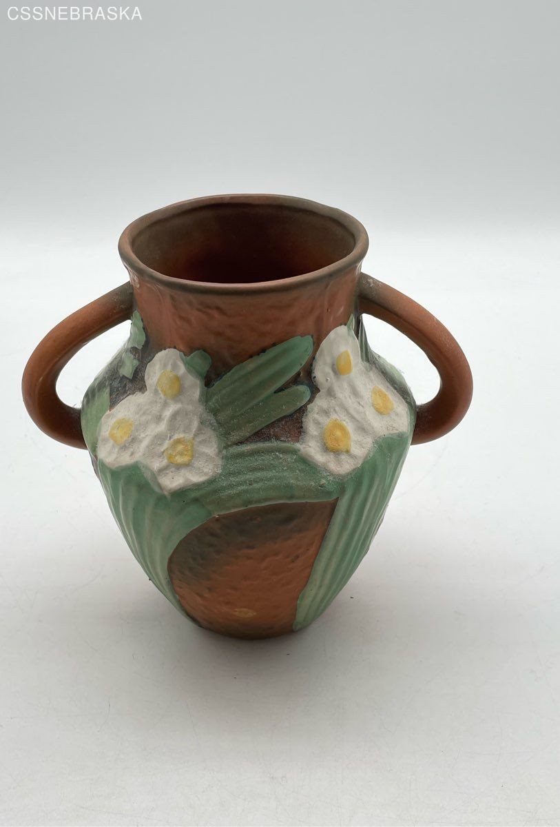 Roseville Brown Vintage Roseville Pottery Jonquil vase, 1931
