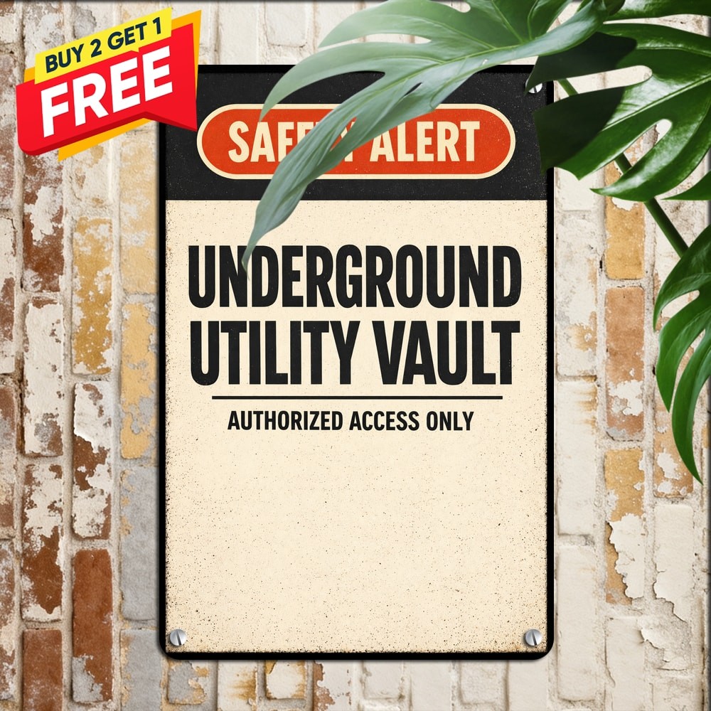 Danger Underground Septic Warning Sign Safety Caution Metal Decor Plaque
