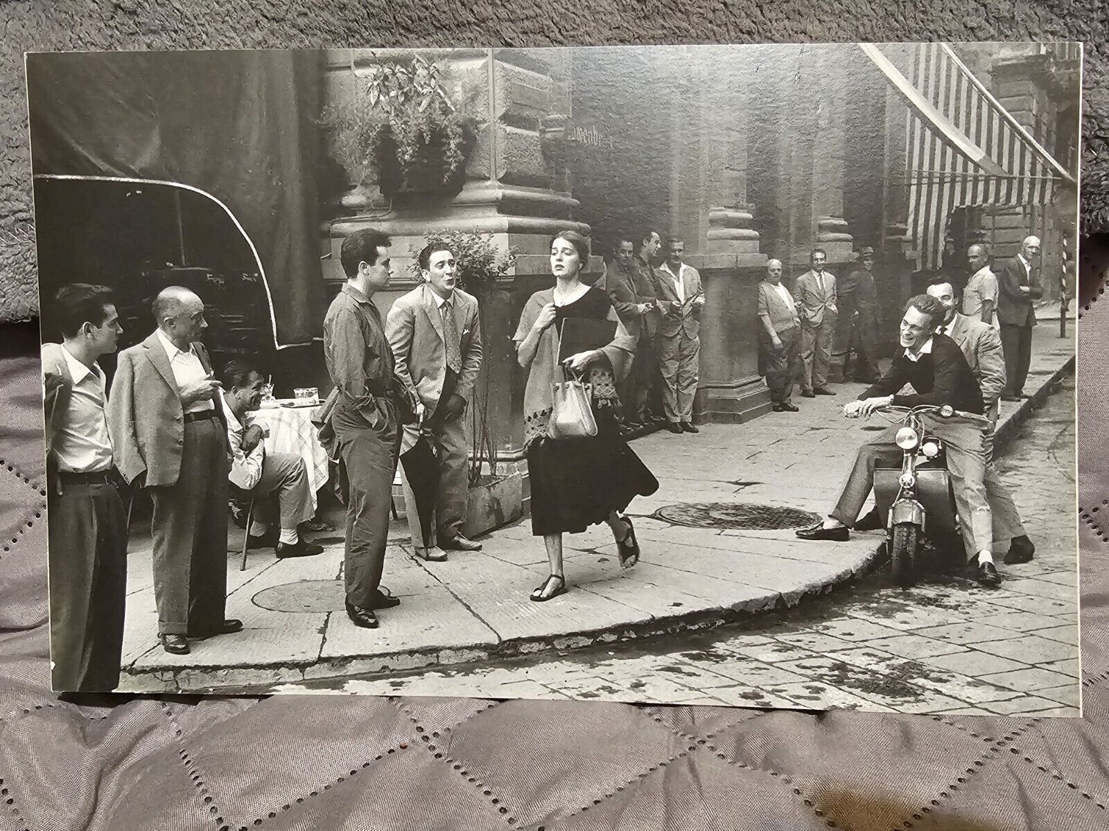 Vintage American Girl In Italy Photo Picture Walking Harassed