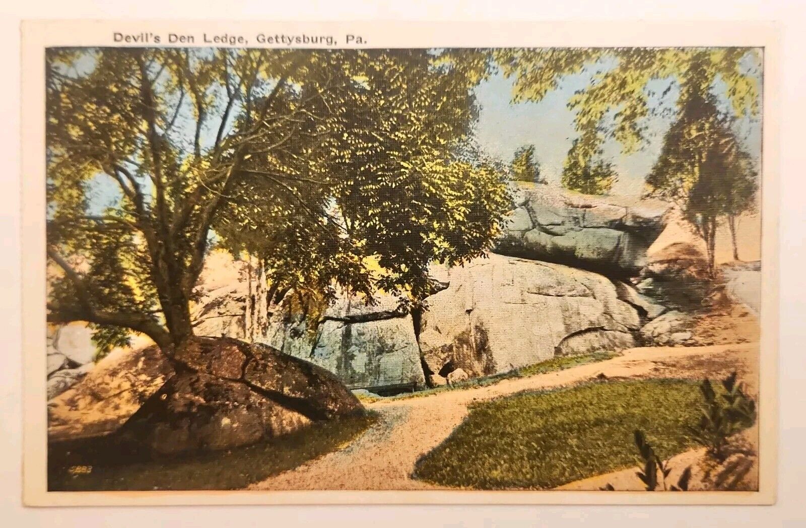 Vintage Or Antique Postcard Gettysburg Pennsylvania Devil's Den Ledge