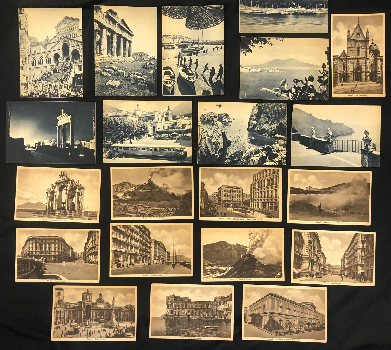 Vintage Napoli Italy Postcard Lot of 21 Cathedral Mt. Vesuvius
