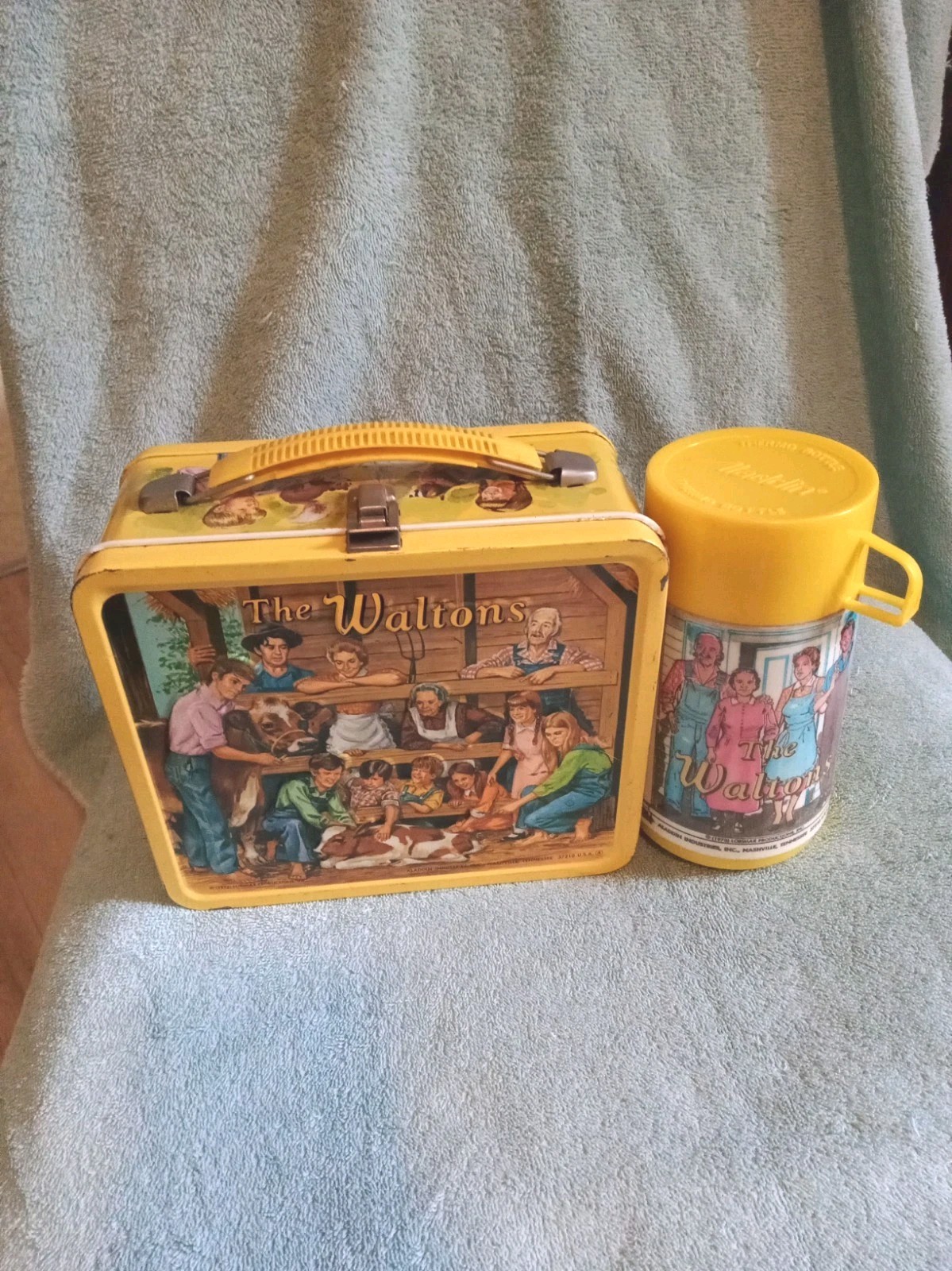 Vintage -The Waltons Metal Lunchbox And Thermos VGC  1973