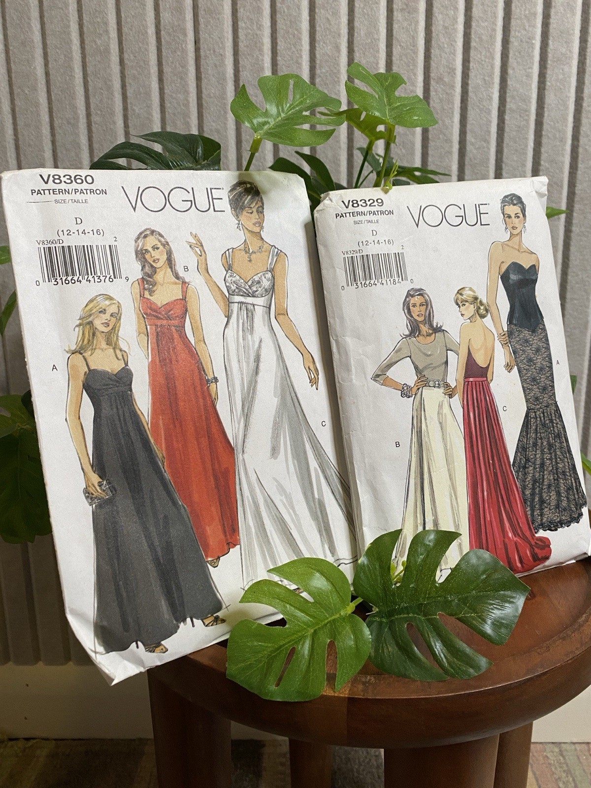 VTG uncut Vogue Sewing Patterns Women\'s Pattern Lot 2 Dresses Gowns V8329 V8360