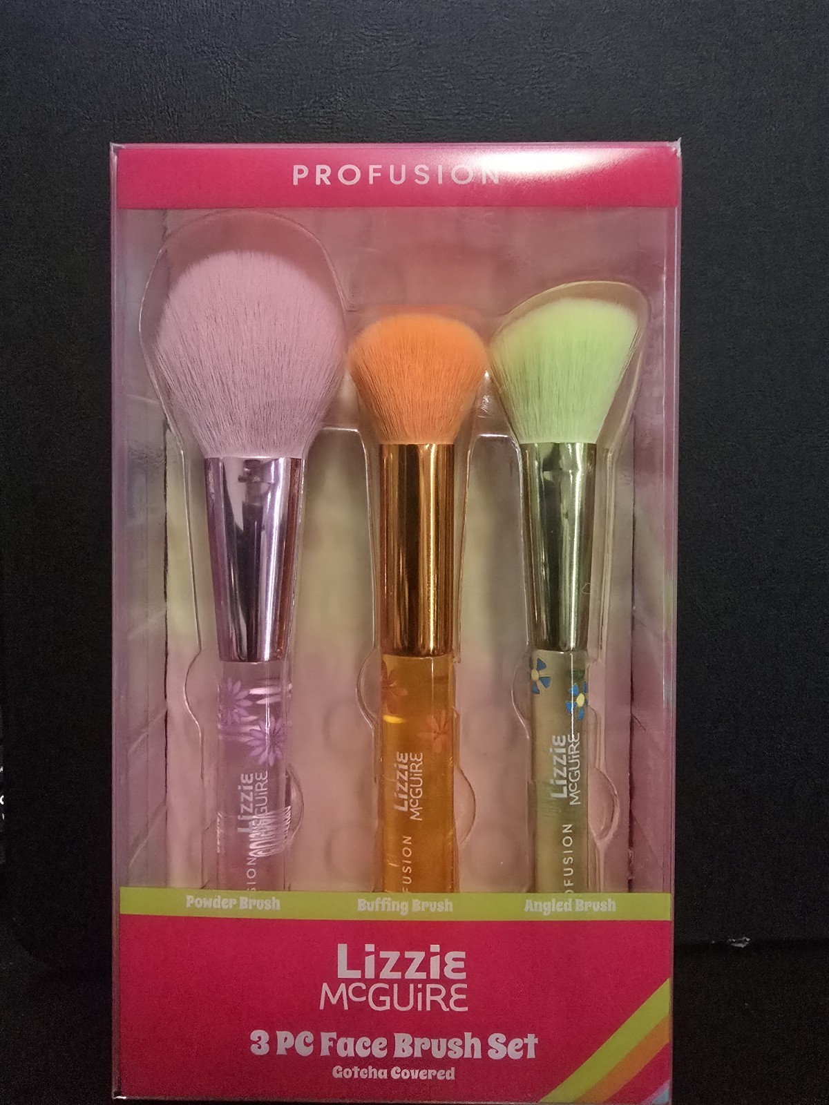 Disney Profusion LIZZIE McGUIRE Makeup Collection 3 Pc Face Brush Set NEW +BOX