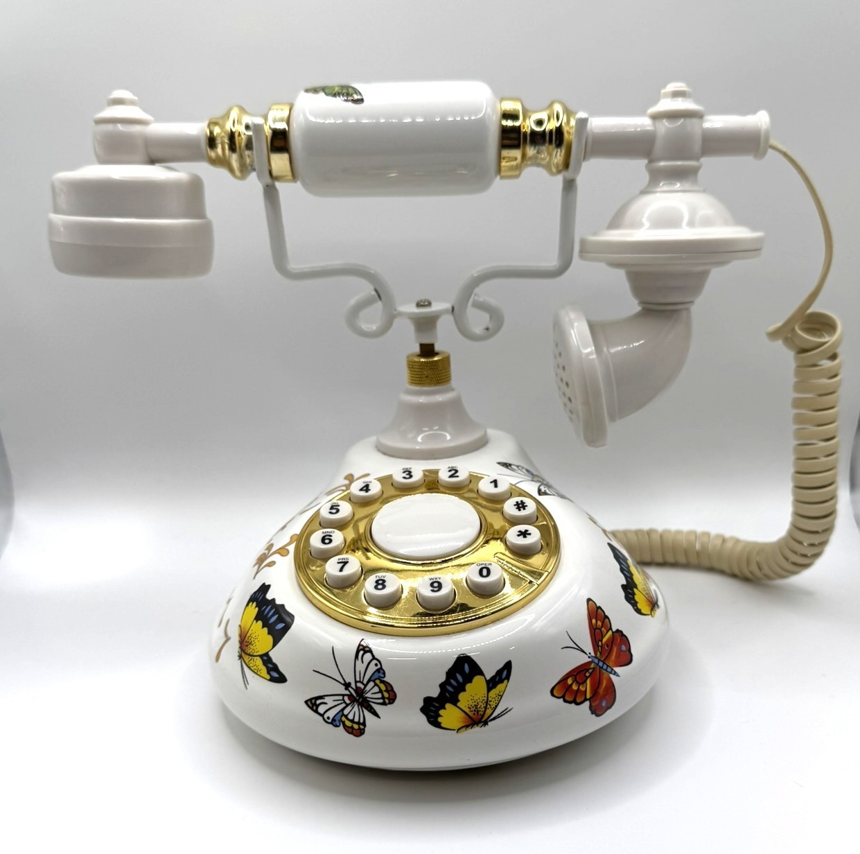 Vintage French Style TC 505 Telephone with Butterflies by Collections Inc  2008