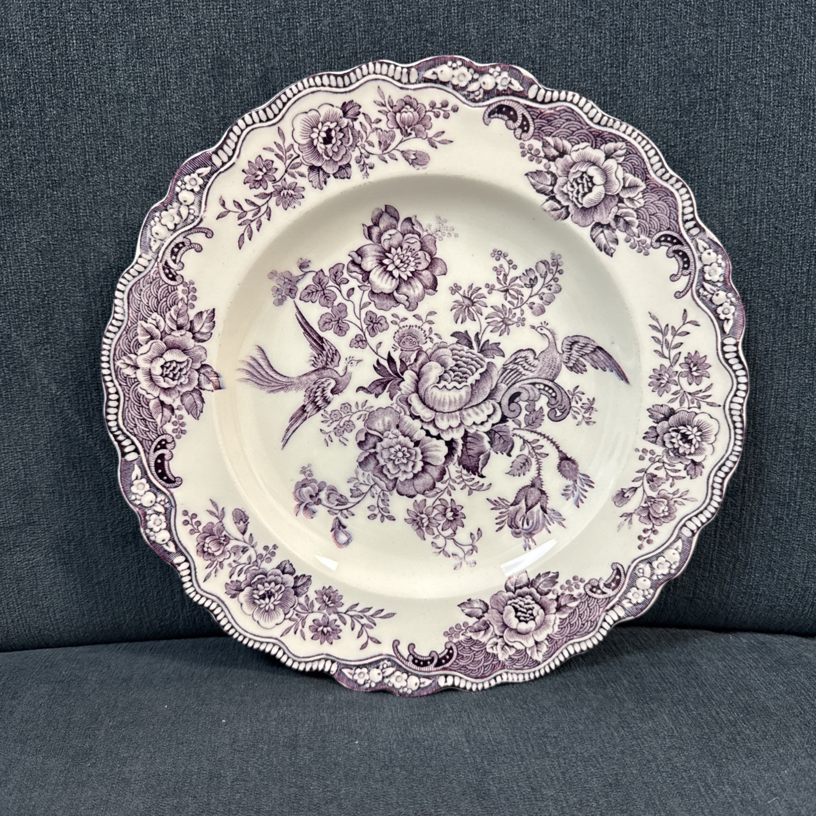 Vintage Antique Crown Ducal Bristol Mulberry Purple Dinner Plate 9 3/4