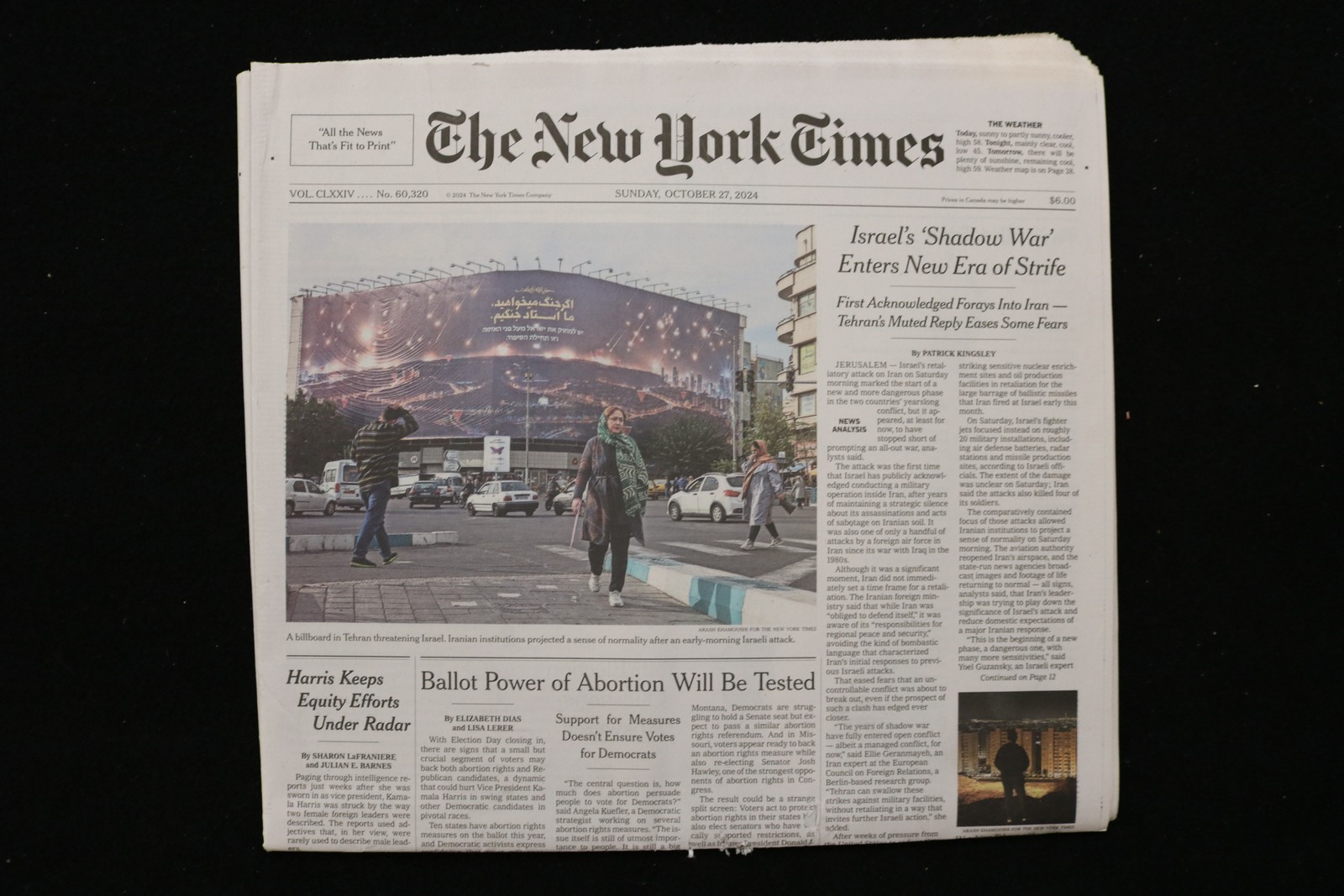 2024 OCTOBER 27 NEW YORK TIMES - BALLOT POWER OF ABORTION WILL BE TESTED