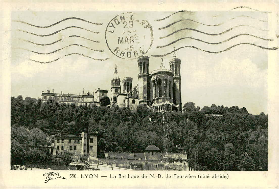 Vtg 1944 Lyon France Postcard WWII Liberation Overprint Stamps Orléans