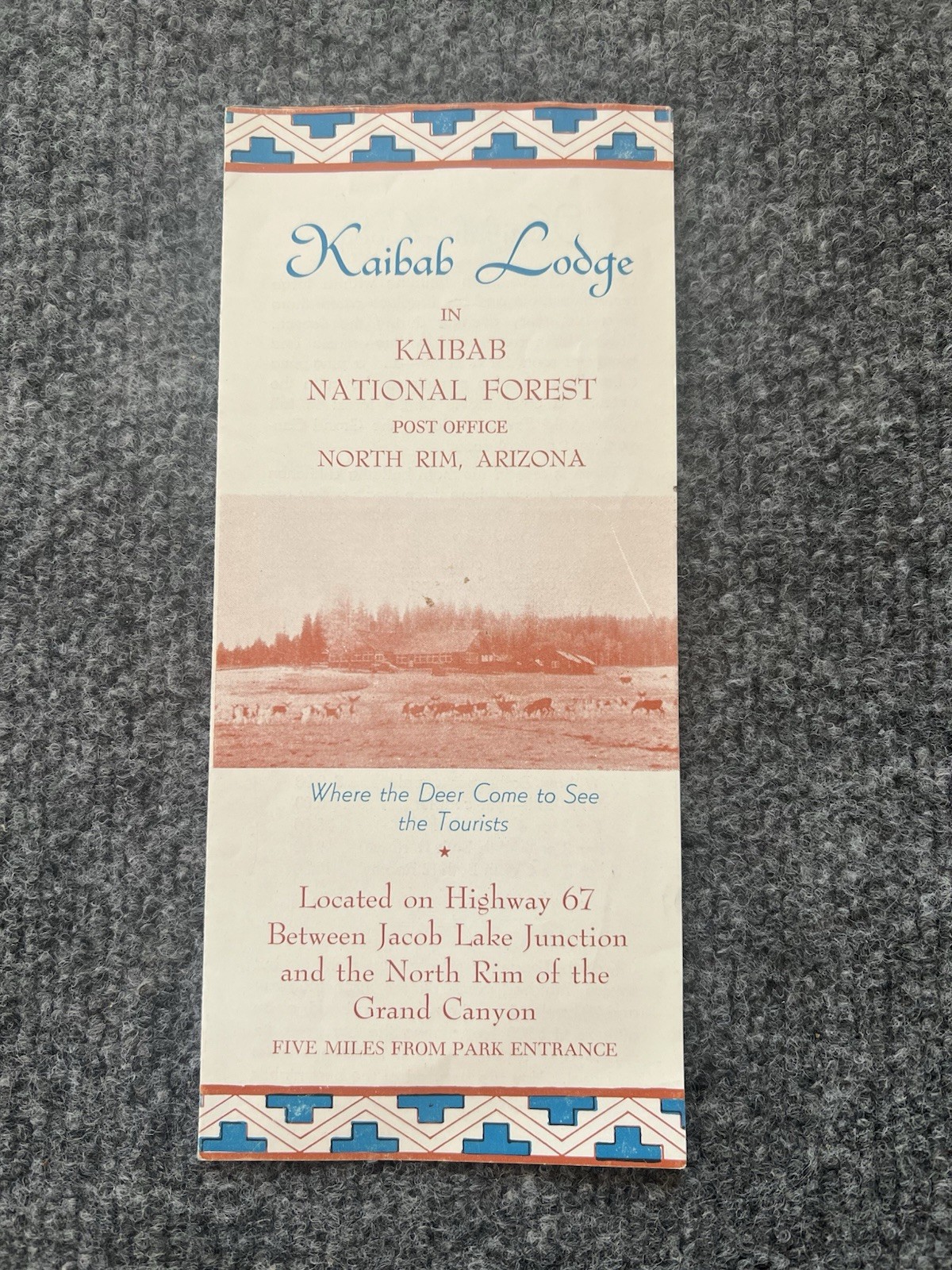 Kaibab Lodge VTG 1960s Tourist Brochure  Arizona Travel Souvenir
