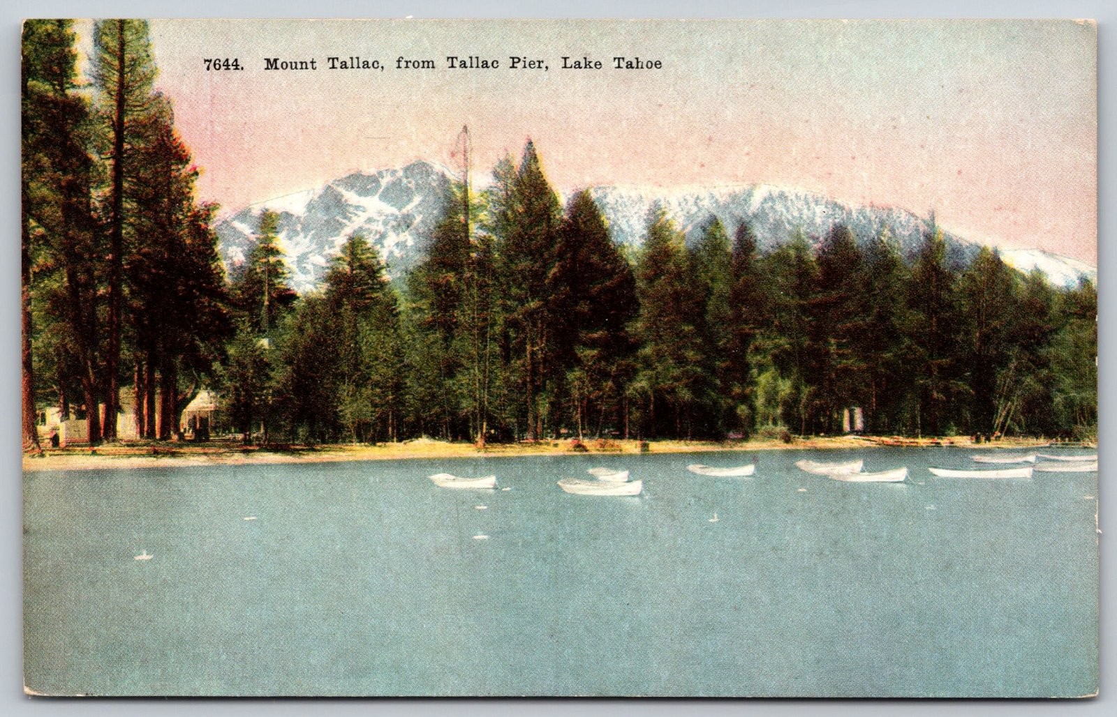 Mt Tallac from Tallac Pier Lake Tahoe Postcard PC276