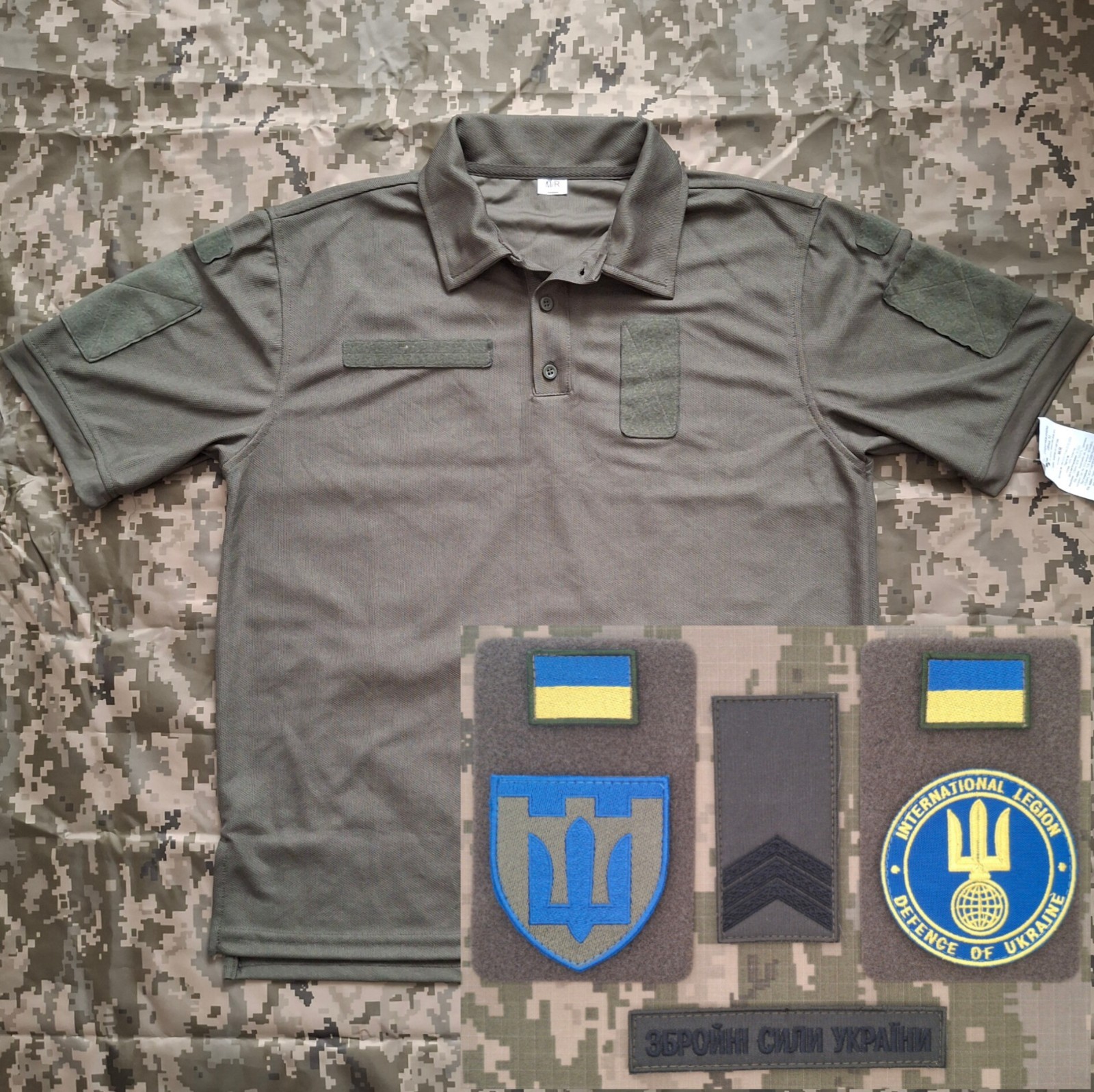 Original Polo Shirt of the Ukrainian Army XL, Ukrainian Uniform +Set of Patches