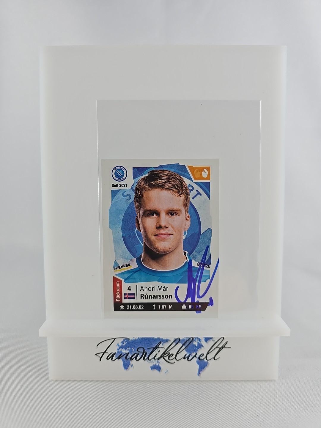 Andri Mar Runarsson 2021-22 Blue Ocean Victus Sticker Handball Autograph  