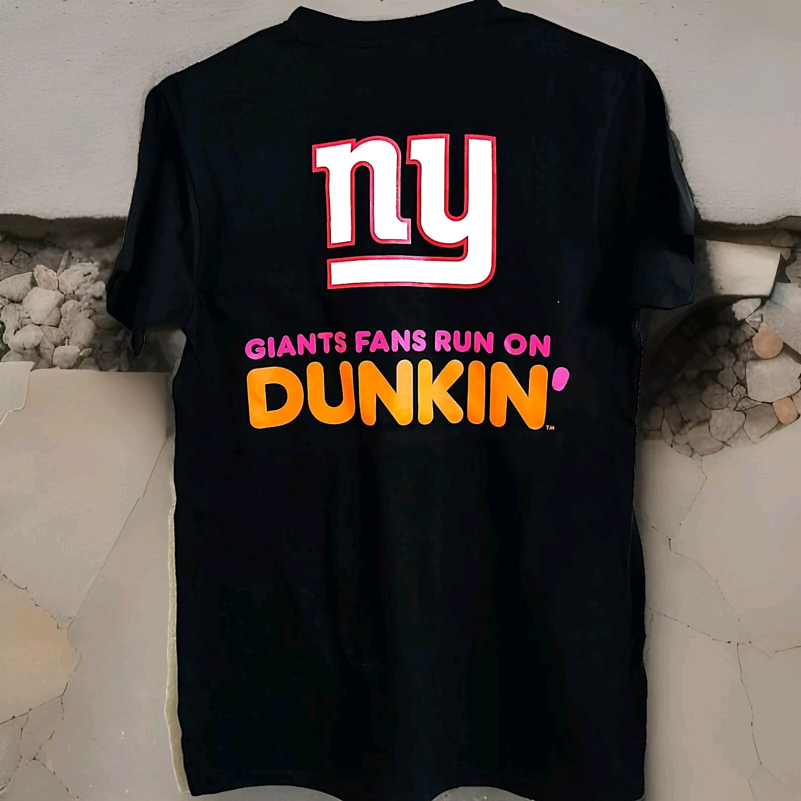BRAND NEW-SEALED-Unisex DUNKIN NFL NY GIANTS T-Shirt Pure Cotton 100% SM to 2XL