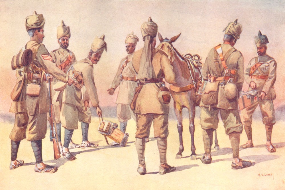 46TH 33RD PUNJAB AFRIDIS. Havildar Orakzai Zakka Khel Kuki Malikdin Kambar 1911