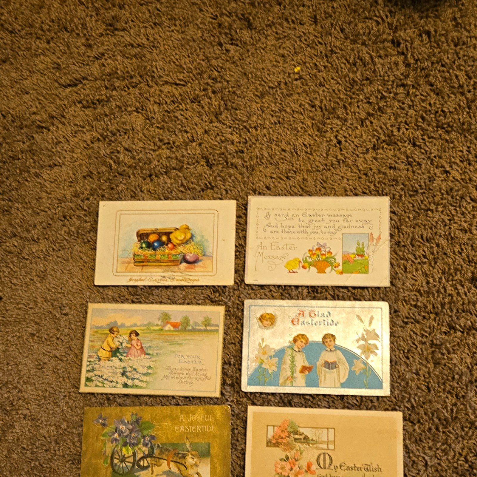 Lot of 8 Antique Easter Postcards 1910s 1920s Rabbit Children Flowers Embossed