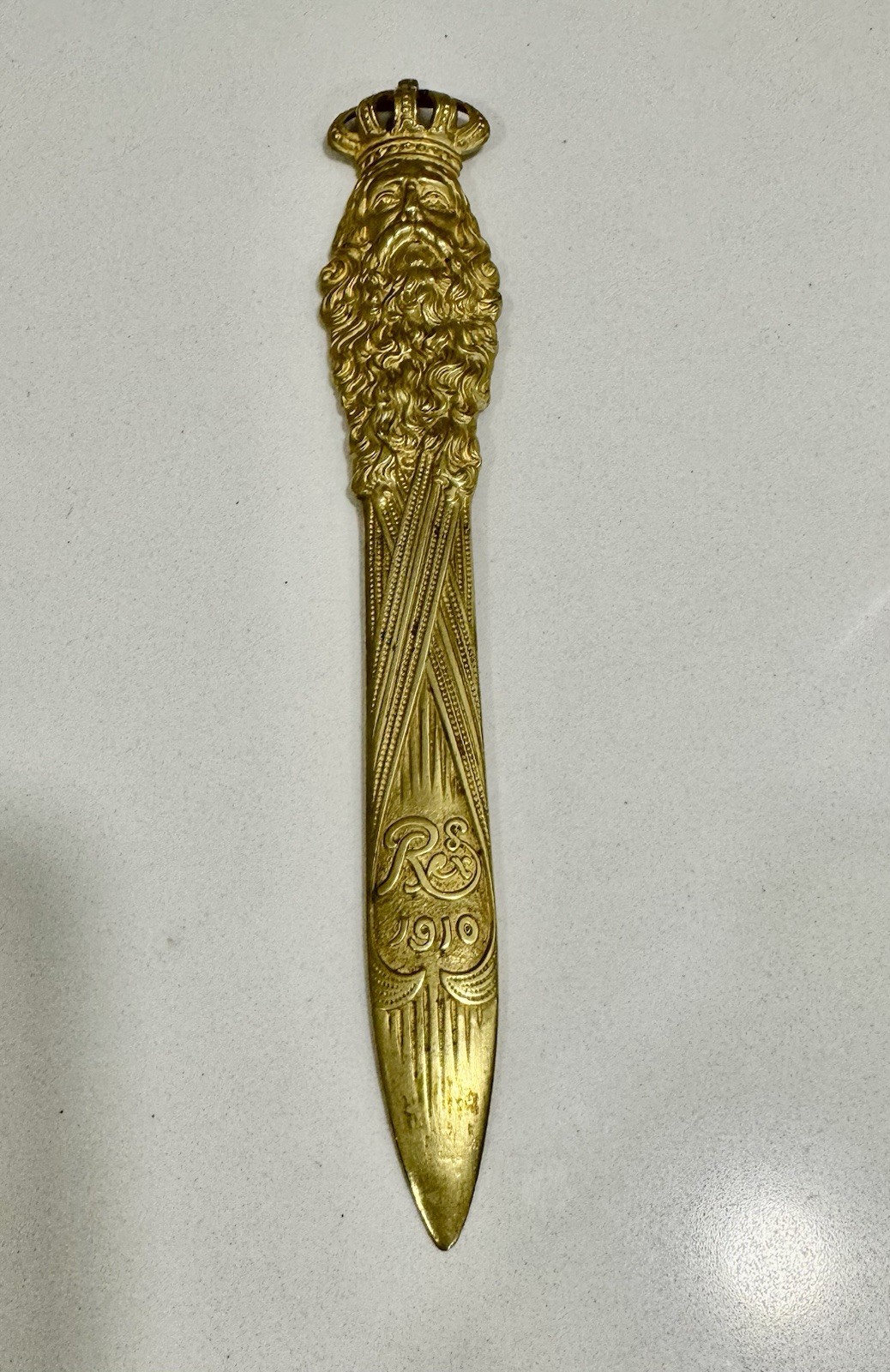 Antique 1910 REX Krewe Favor Letter Opener New Orleans Mardi Gras Knife RARE