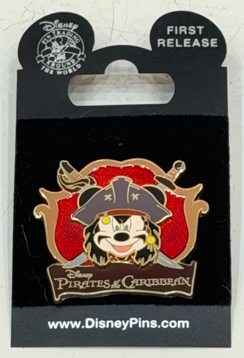 Disney Pin Pirates of the Caribbean Mickey as Jack Sparrow Logo - First Release Disney Pin Pirates of the Caribbean Mickey as Jack Sparrow Logo - First Release