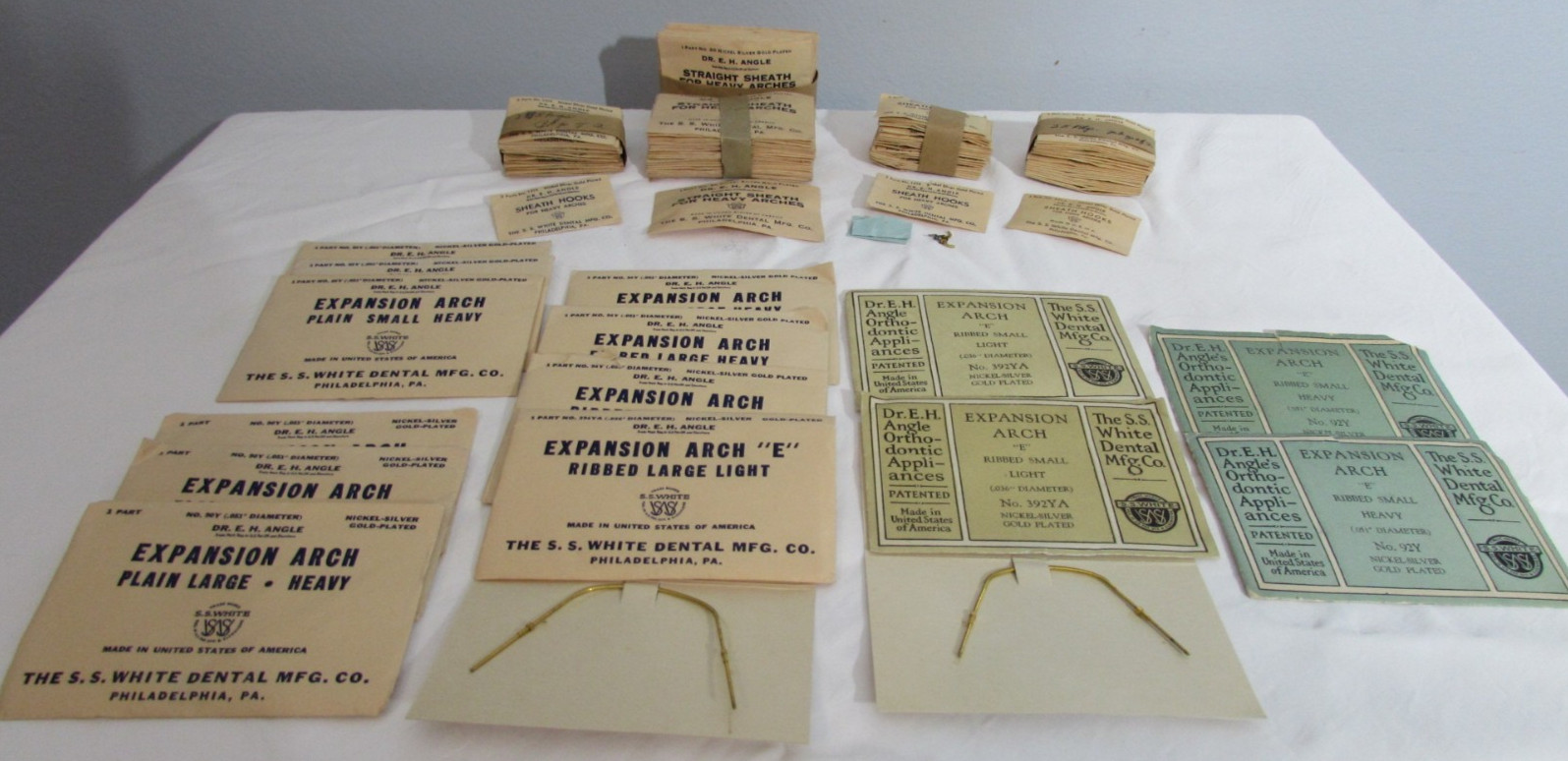 Lot Vintage Dr. E.H. Angle S.S. White Dental Orthodontic Hardware Archive Arch