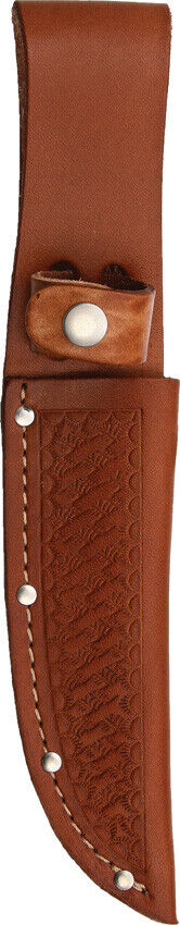 Sheath Straight Knife Brown Basketweave Leather Fits Up To 5\