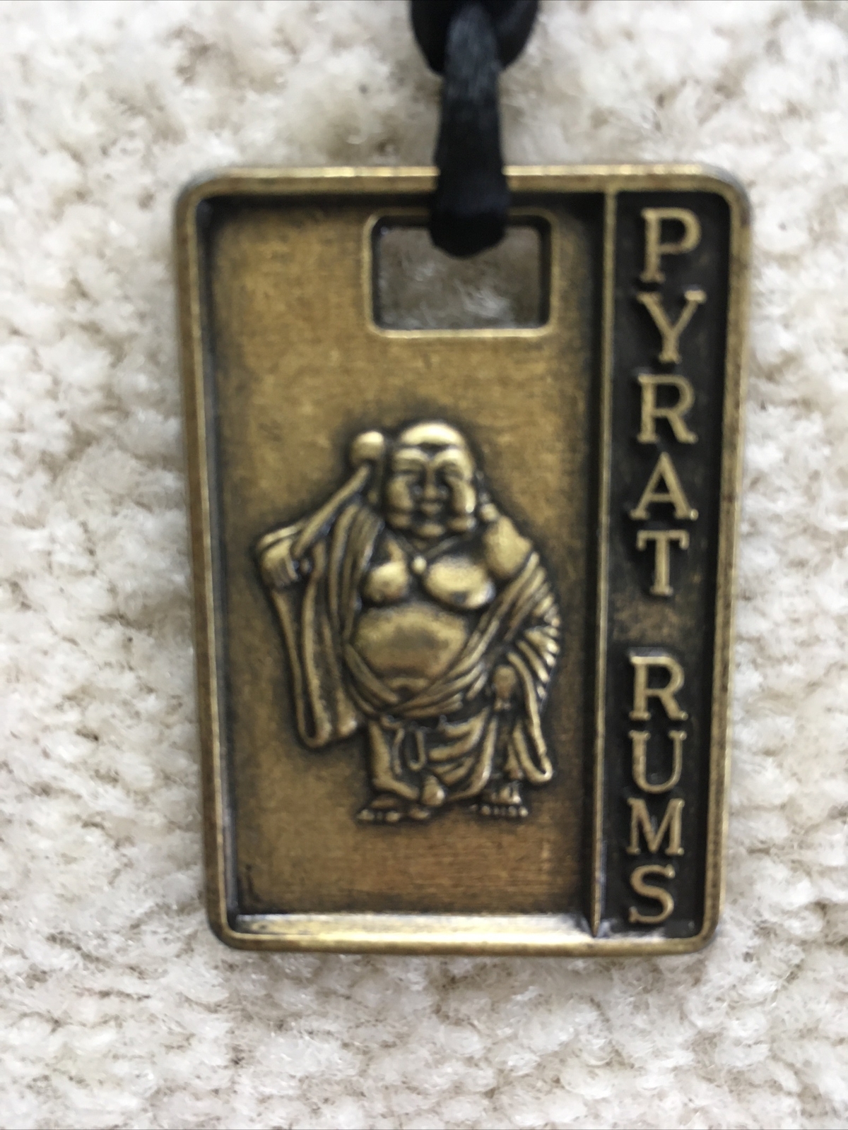 PYRAT RUMS--HOTI-SAINT OF BARTENDERS ANTIQUE BRONZE RECTANGLE MEDALLION EUC