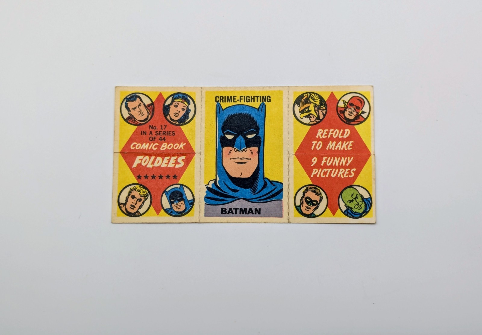 Batman Honest Abe Dracula 1966 Topps Comic Book Foldees #17 Vintage Pr Condition