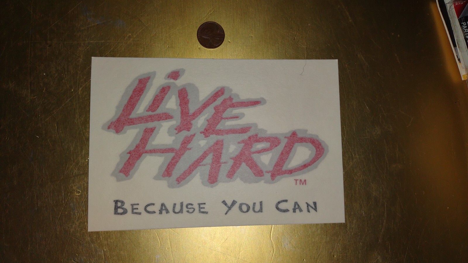 VINTAGE LIVE HARD RED Stickers Decals OLD STOCK  ORIGINAL