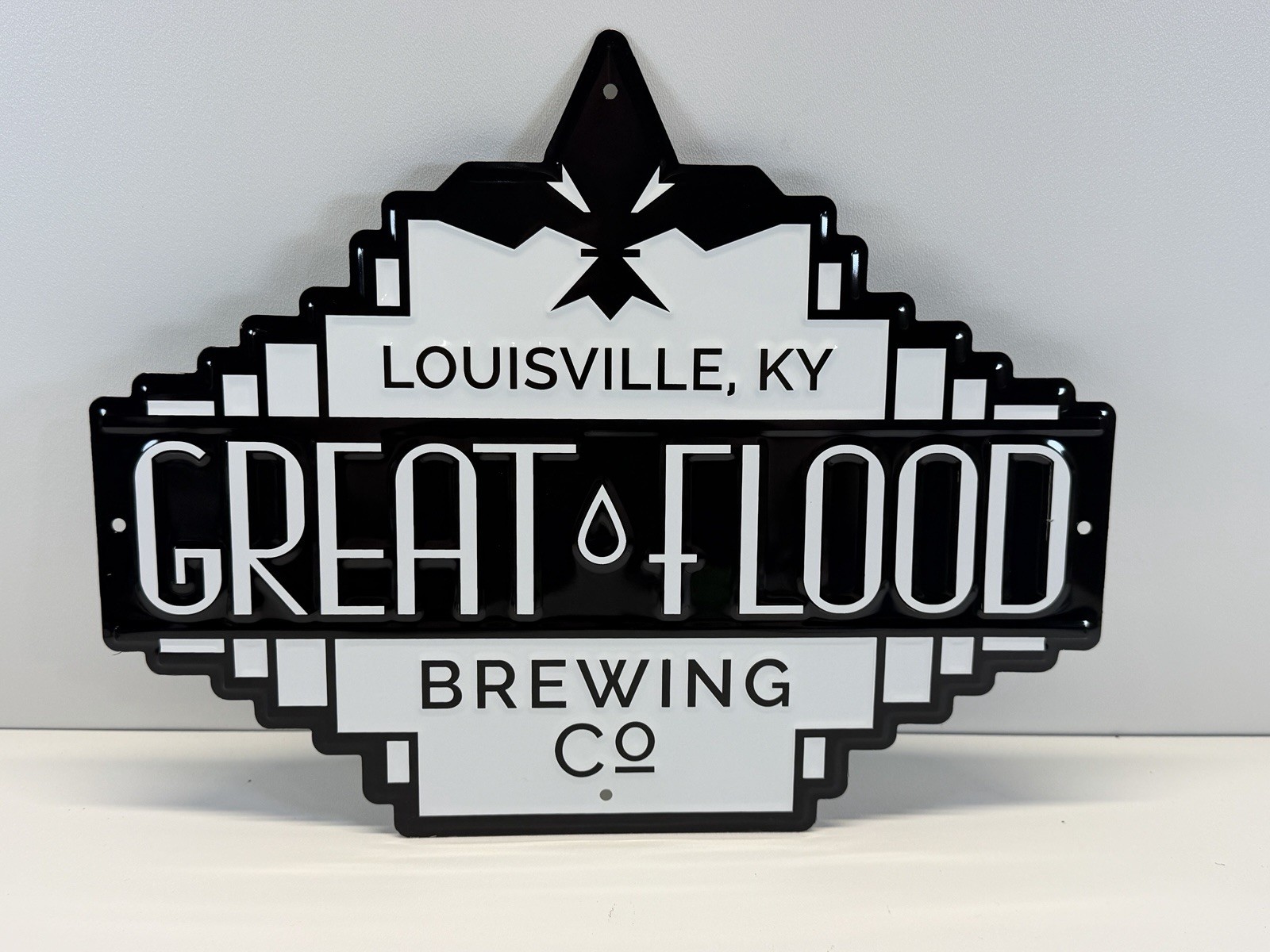 RARE GREAT FLOOD BREWING CO. BAR SIGN Tin Metal Louisville KY