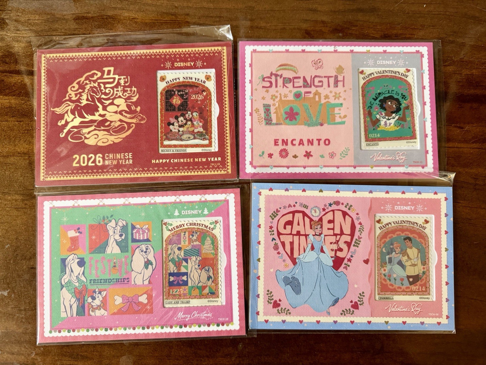 Disney Van Card’s Times Mail Postcard Lot Of 4 Holiday (Mickey Mouse, Cinderella