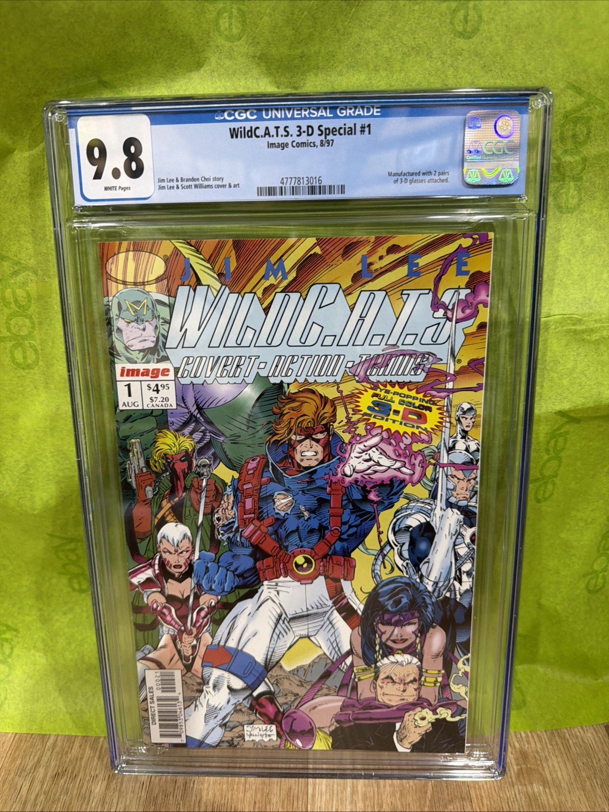 WILDC.A.T.S. #1 (3-D EDITION - 1997) JIM LEE ~ BOUND-IN GLASSES Cgc 9.8 Graded