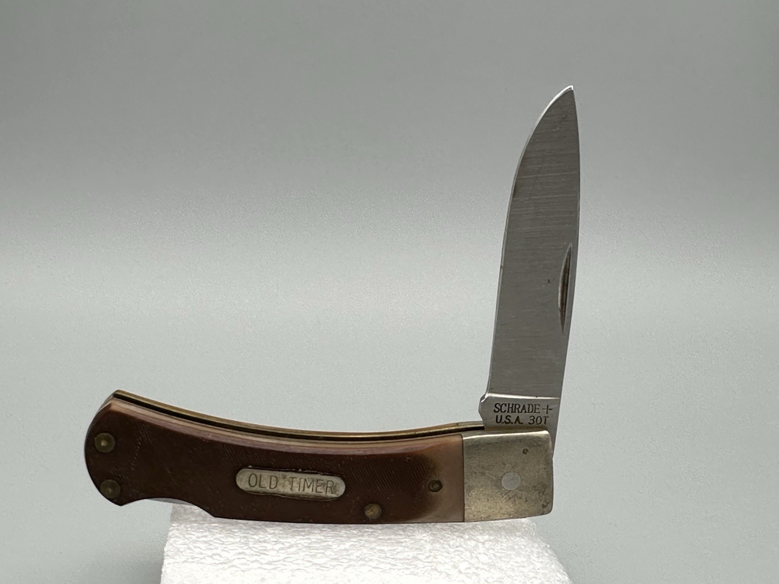 Schrade Old Timer 30T Bearcat Lockback Folding Knife Vintage USA Stainless Blade