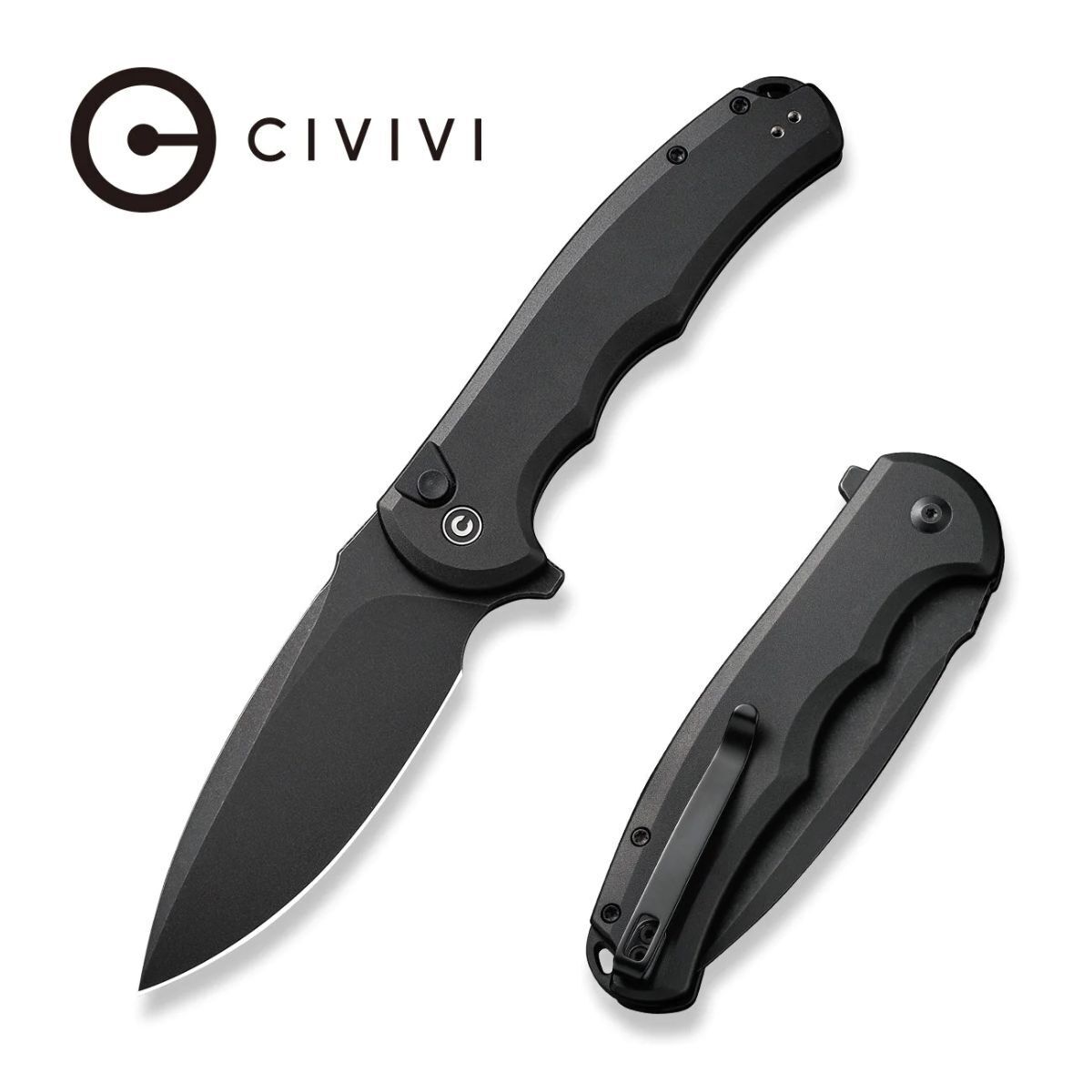 Civivi Knife Button Lock Praxis Black Aluminum (C18026E-1)