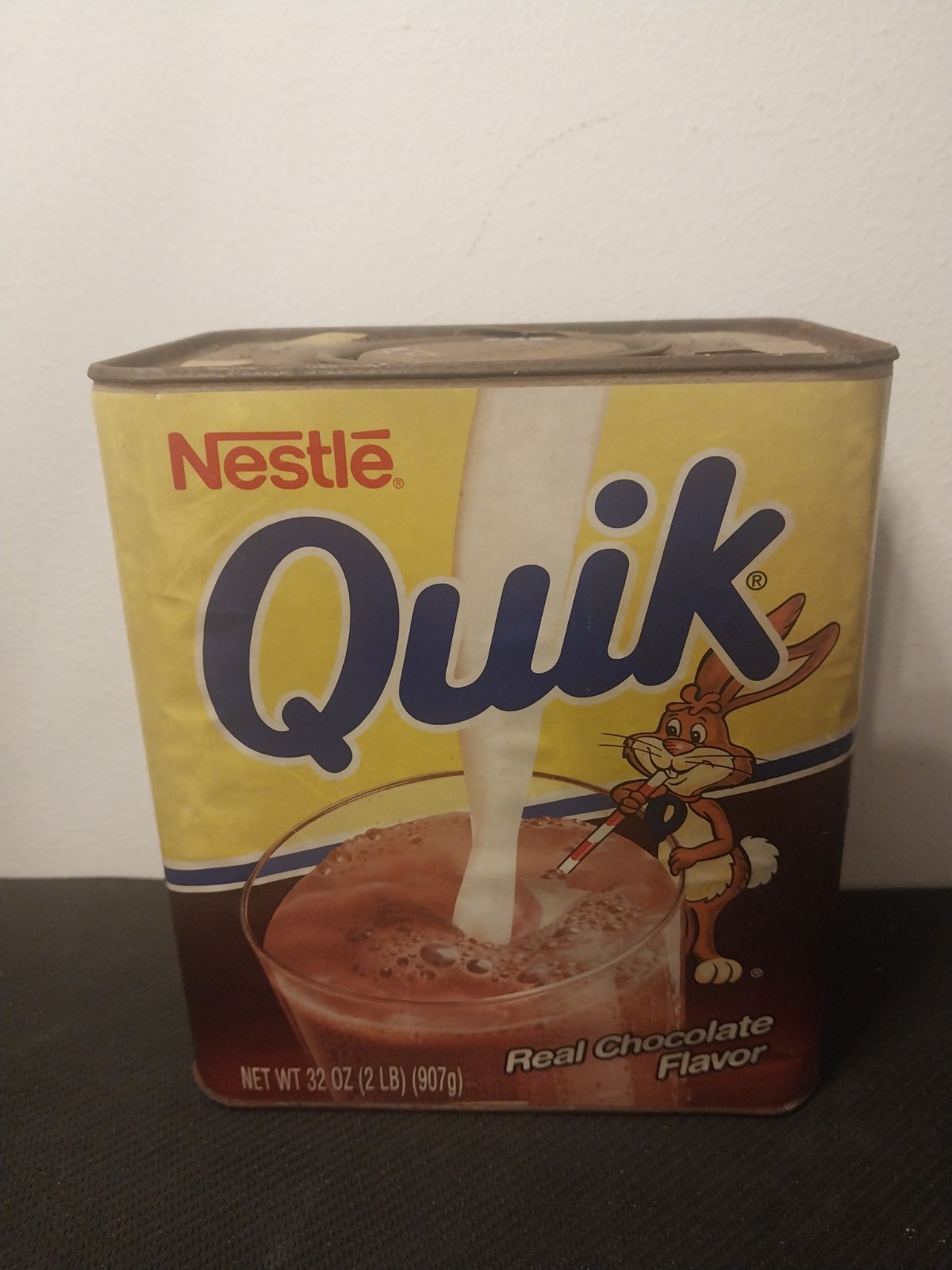Vintage 1980s/1990s Nestle Quik Tin/Container/Canister 32 Oz 2 Lbs - Empty
