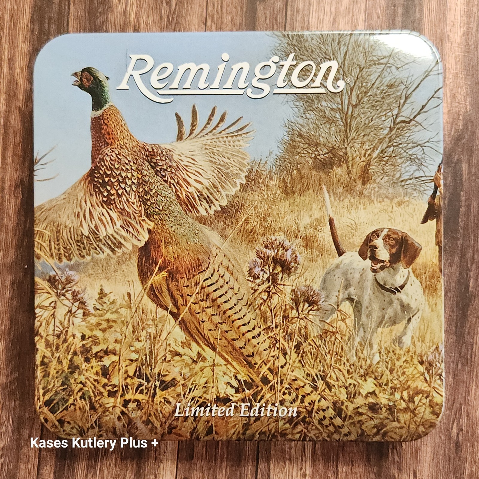 Remington Limited Edition Tin W/Pheasant Dog Hunting Picture
