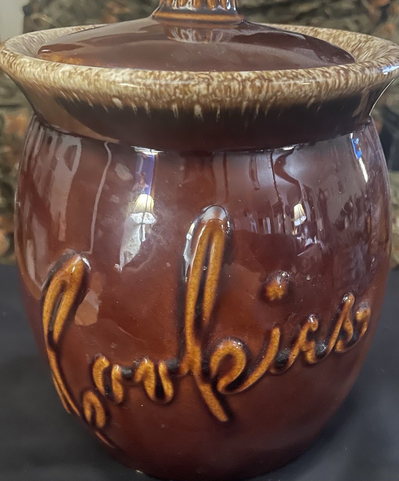 Hull Oven Proof USA Pottery Brown Drip Cookie Jar Vintage 1970s USA