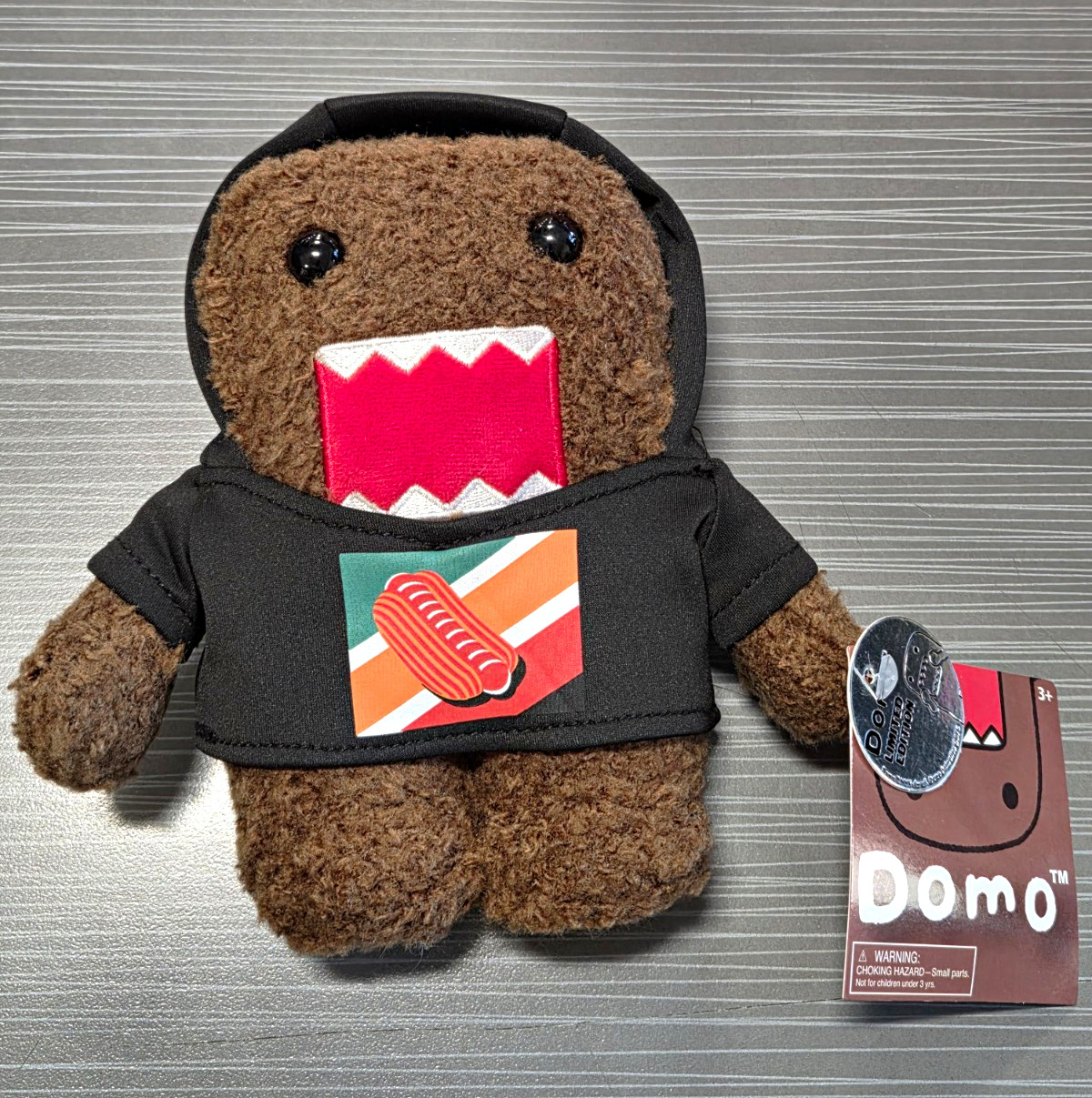 Domo Limited Edition Domo Plush Stuffed Toy Brown/Black Hoodie w/ Tag