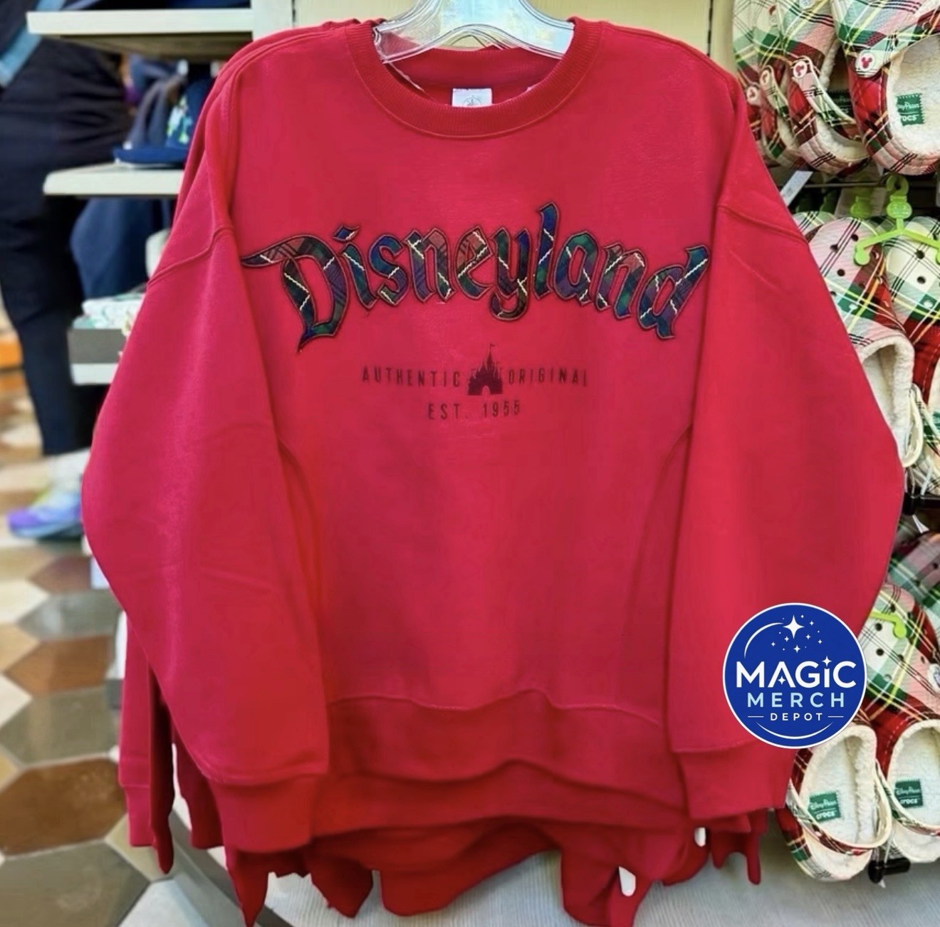 2026 Disney Parks Disneyland Red Christmas Spirit Pullover All Sizes
