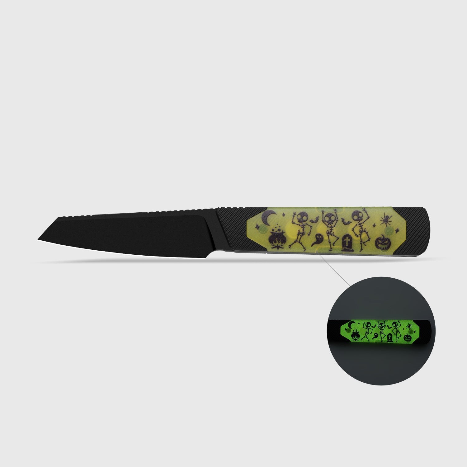 KIZER HALLOWEEN BLACK AND YELLOW G10 HALLOW FIXED BLADE 1123HW1