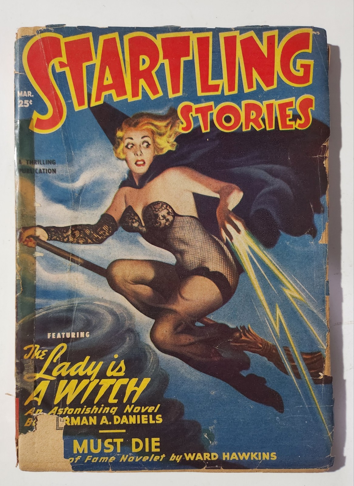 Startling Stories Pulp Magazine March 1950 Classic Flying Witch Cover Startling Stories Pulp Magazine March 1950 Classic Flying Witch Cover