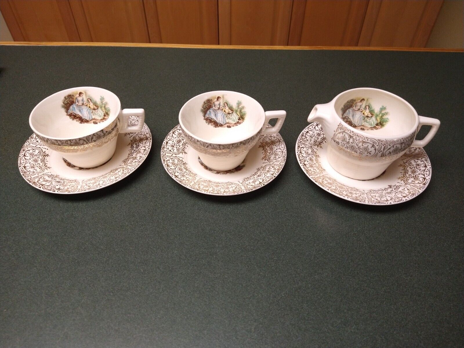 Set of 6 Triumph American Limoges SERENADE China D\'OR IT-S284 22K Gold Cups LOOK