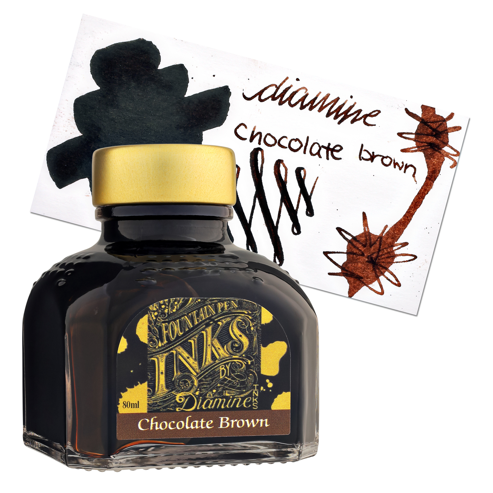 Diamine Chocolate Brown Bottled Ink For Fountain Pens New 80 ml DM-7057