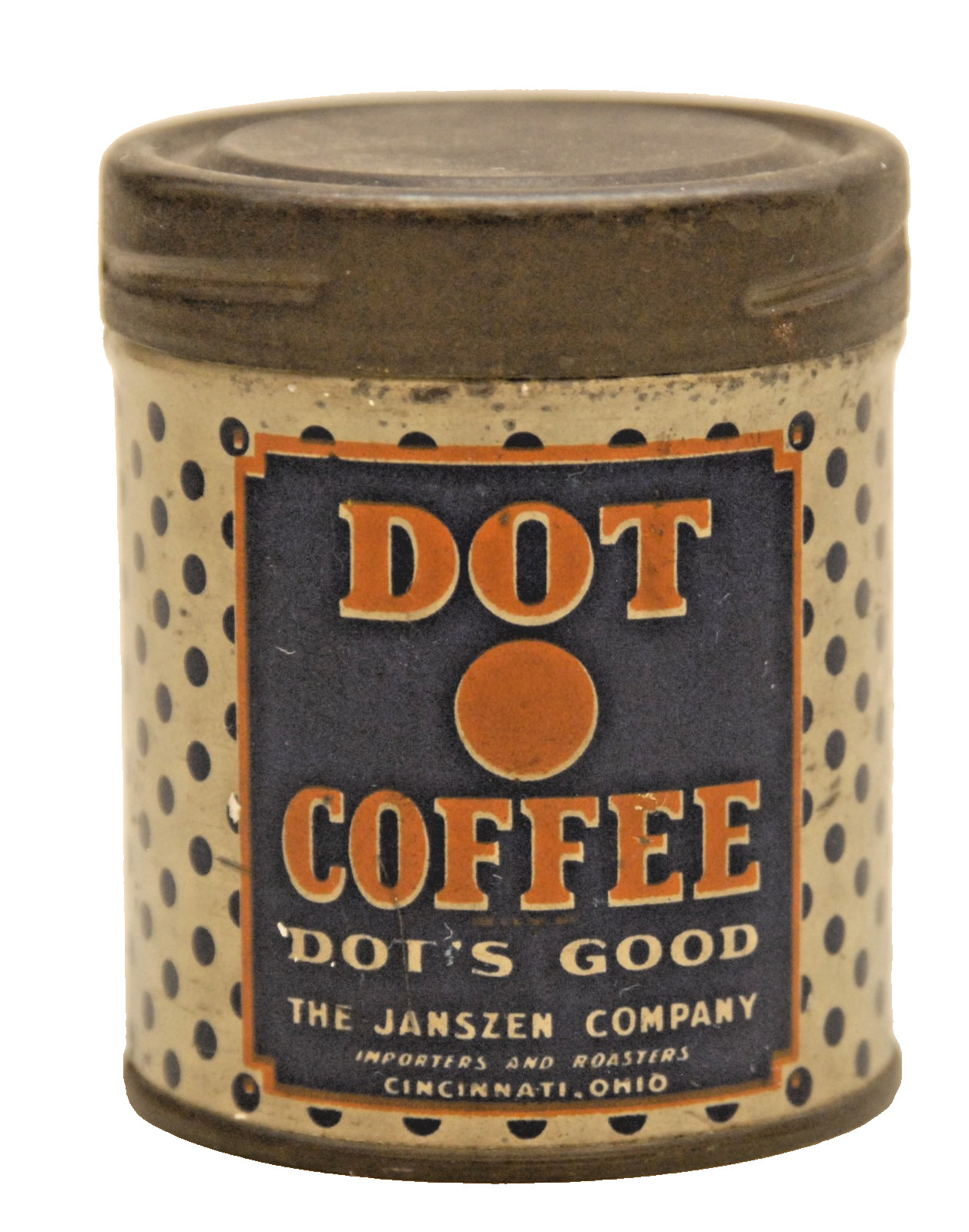 VINTAGE DOT COFFEE SAMPLE TIN \