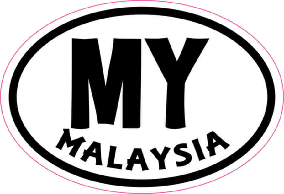3X2 Oval MY Malaysia Sticker Vinyl Cup Decals Sticker Window Bumper Travel Decal