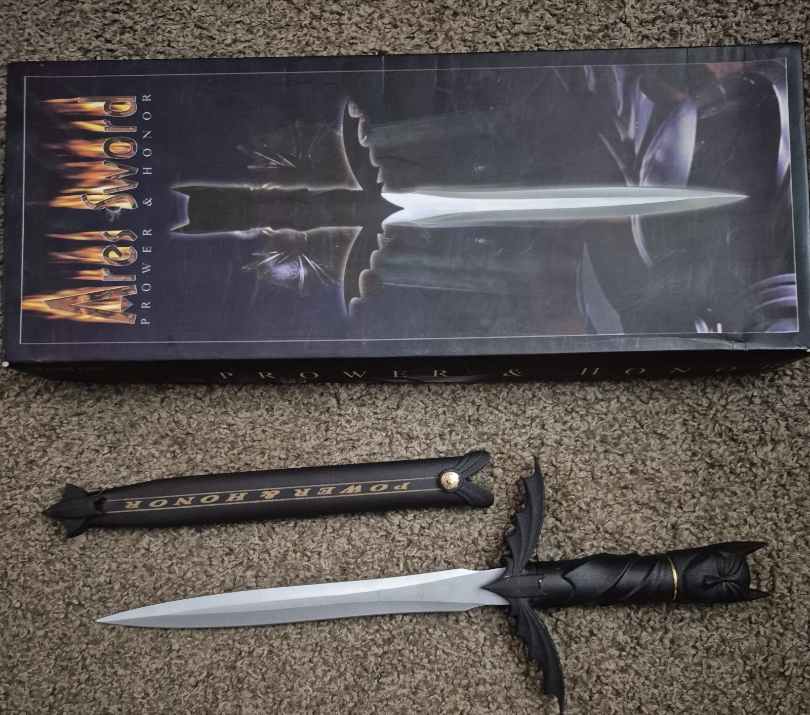 BATMAN POWER & HONOR WROUGHT IRON & STAINLESS STEEL SWORD & SHEATH DC Comics VGU