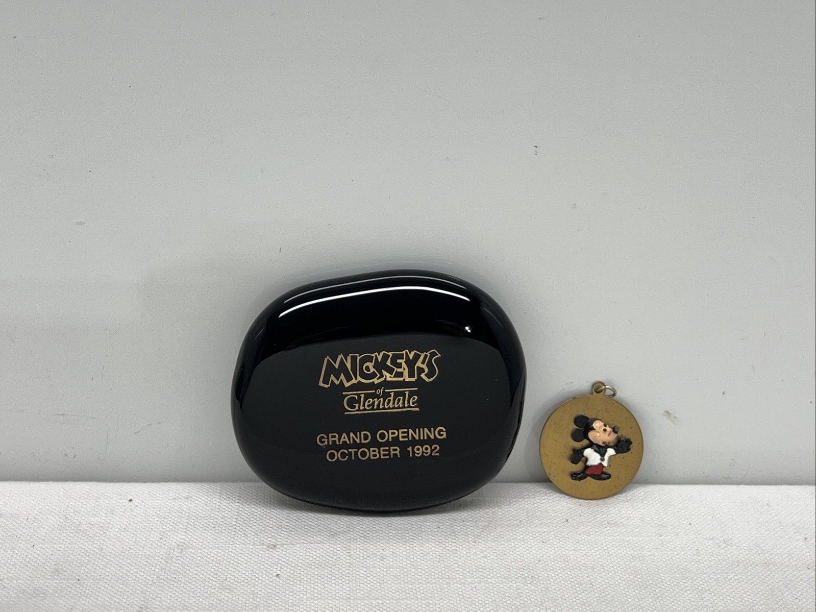 Disney WDI Mickey's of Glendale Grand Opening Paper Weight October 1982 W/Charm