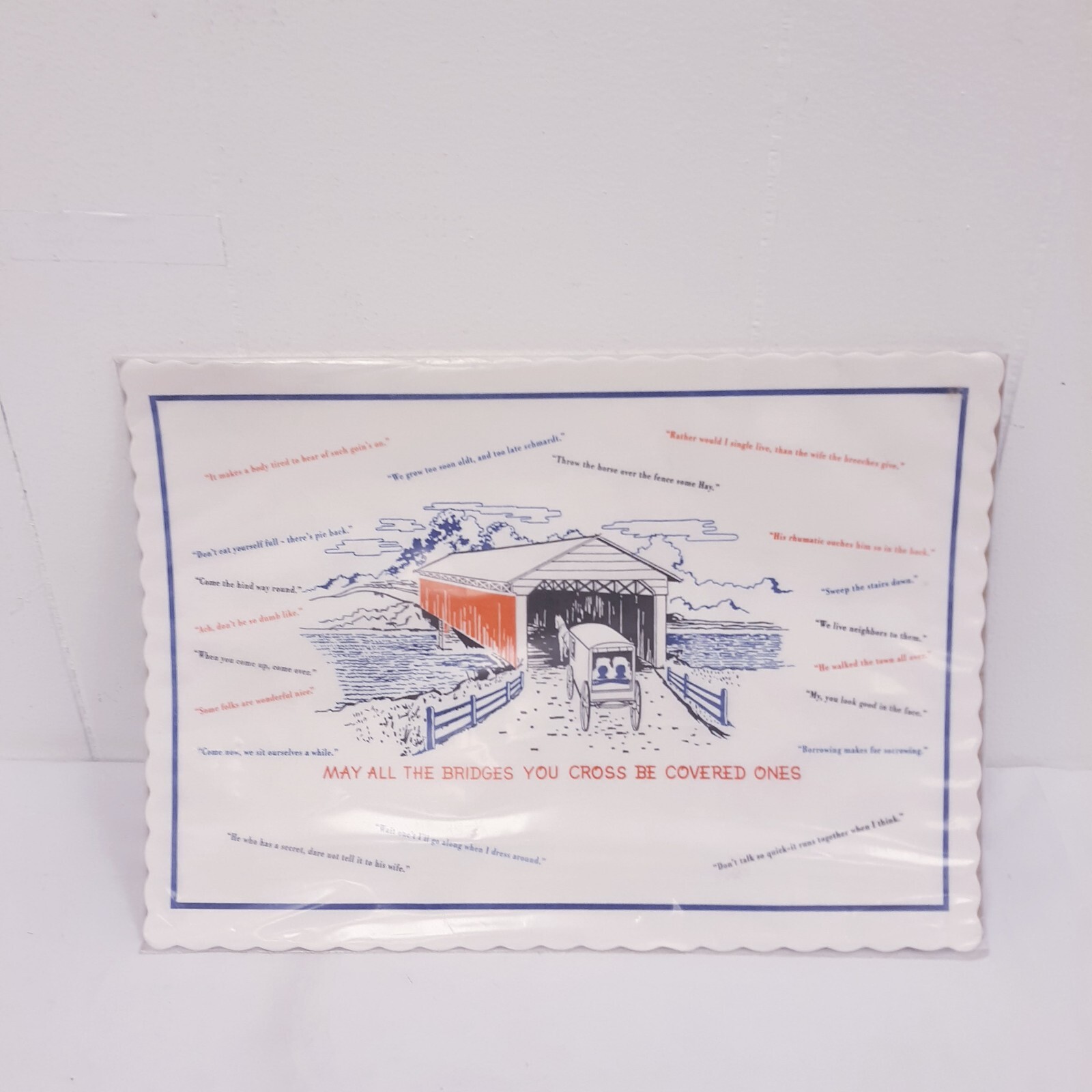13 Vtg May all the bridges you cross Be covered ones Decorative Paper Placement